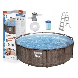 Plieninis pro max rėmo baseinas 366x100 rudas 12 pėdų