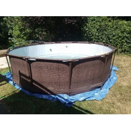 Plieninis pro max rėmo baseinas 366x100 rudas 12 pėdų