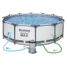 Dārza karkasa baseins ar sūkni bestway 56418 liels komplekts 17 vienā