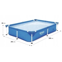 Bestway taisnstūra karkasa baseins 300 x 201 cm
