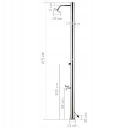 Lumarko garden shower 215 cm stainless steel