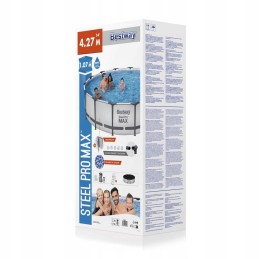 Plieninio profesionalaus rėmo baseino 427x107 pilkos 14 pėdų bestway 5in1 priedai