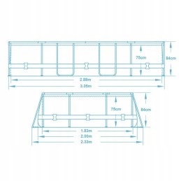 Plieninis sodo baseinas 305 x 200 x 84 cm 10in1 bestway 5614a
