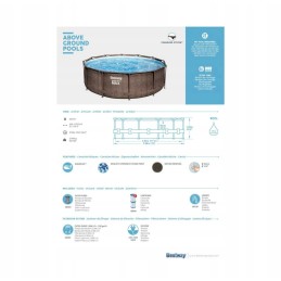 Bestway rėmo baseinas 366x100 cm plieno pro maks