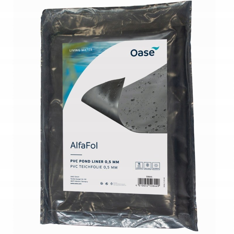 Oase alfafolio juoda iš anksto supakuota 0 5mm 8x6m juoda PVC folija kilpai