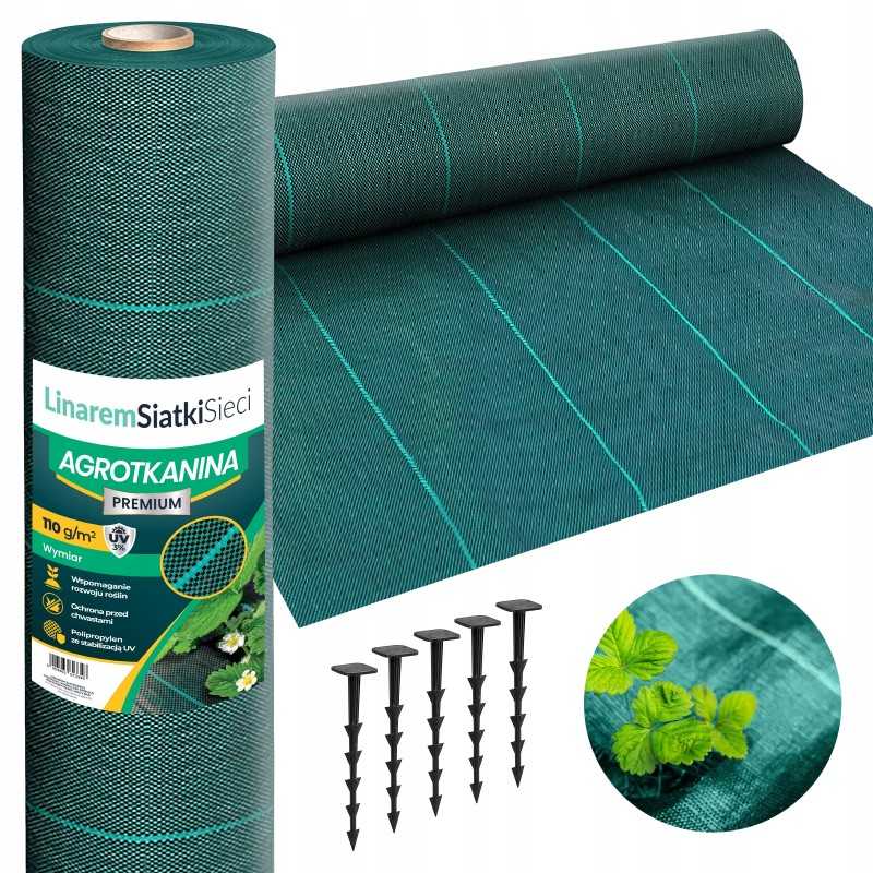 Agrotkanina 135g 1,6x50m aukščiausios kokybės UV 3% agrotekstilės juodo kilimėlio kaiščiai