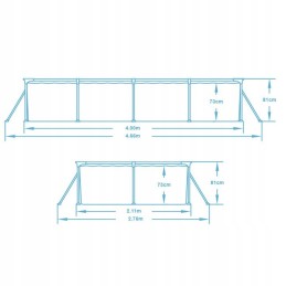 Plieninis sodo baseinas 400 x 211 x 81 cm 15in1 bestway 56405