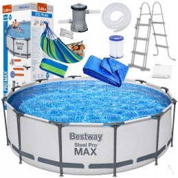 Dārza baseina komplekts 366x100 bestway lielas kāpnes