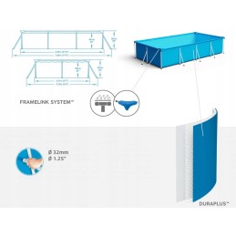 Bestway 300 stačiakampis sodo baseinas su rėmu