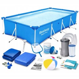 Plieninis sodo baseinas 400 x 211 x 81 cm 15 in 1