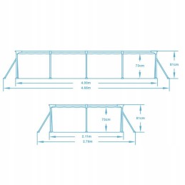Plieninis sodo baseinas 400 x 211 x 81 cm 15 in 1