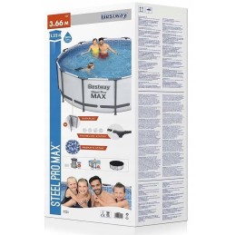 56420 rāmja baseina sūkņa kāpņu filtrs 366x122cm bestway komplekts