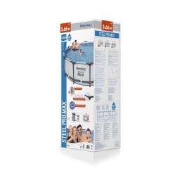 Plieninis pro max rėmo baseinas 366x100 pilkas 12 pėdų