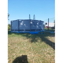 Plieninis pro max rėmo baseinas 366x100 pilkas 12 pėdų
