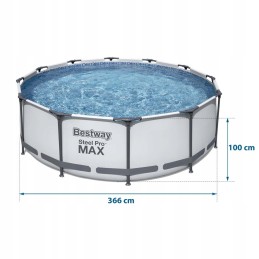Tērauda dārza baseins 366 x 100 cm komplekts 17in1 bestway 56418