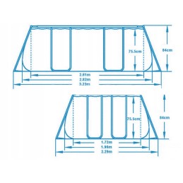 Tērauda dārza baseins 282 x 196 x 84 cm 16in1 bestway 56629n