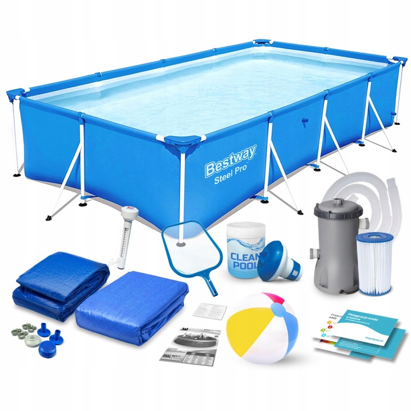 Rėmas sodo baseinas 400 x 211 x 81 cm mega rinkinys 16in1 bestway 56405