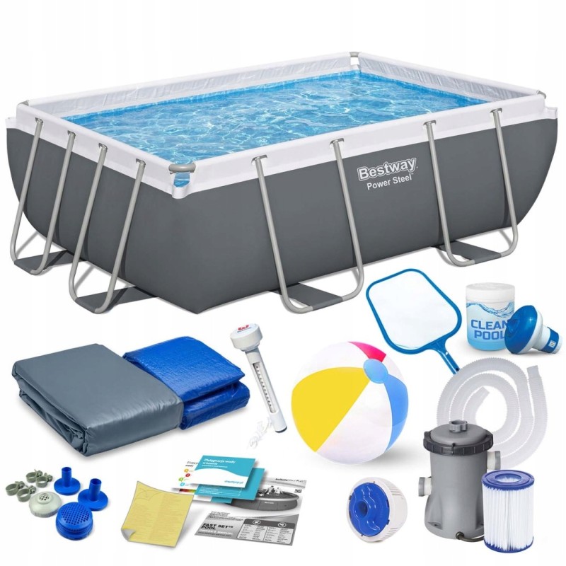 Plieninis sodo baseinas 282 x 196 x 84 cm 16in1 bestway 56629n