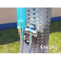 Bluetooth sodo dušas, LED apšvietimas, rotangas