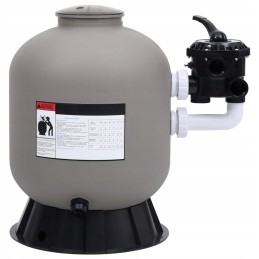 Smilšu baseina filtrs, sānu uzstādīšana, 6 virzienu vārsts, pelēks