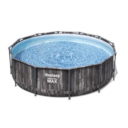 Steel Pro max rāmja baseins 366x100 koka imitācija 12 pēdas bestway 4in1