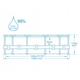 Frame pool steel pro max 366x100 wood imitation 12ft bestway 4in1