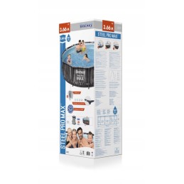 Terasest pro max raami bassein 366x100 puiduimitatsiooniga 12 jalga bestway 4in1