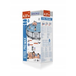 Plieninis pro max rėmo baseinas 427x84 14 pėdų bestway 3in1 siurblio filtras ii