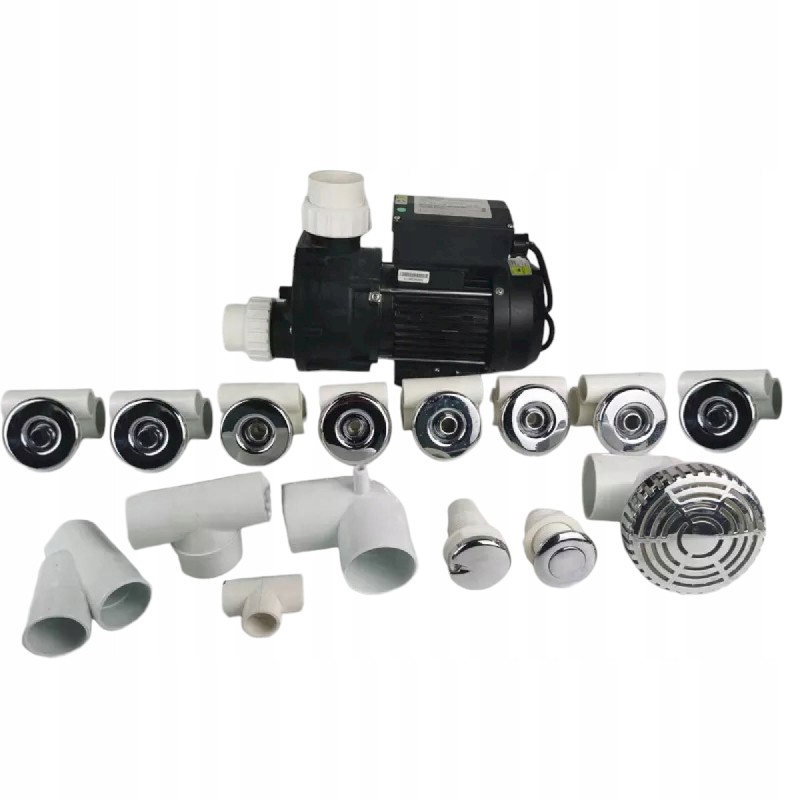 Set for hydromassage assembly 8 jets jacuzzi tub bali pump 1100w