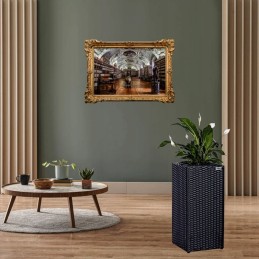 Stylist flowerpot stand polyrattan cream 64 x 30 cm