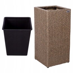 Stylist flowerpot stand polyrattan cream 64 x 30 cm