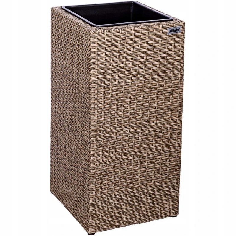 Stylist flowerpot stand polyrattan cream 64 x 30 cm