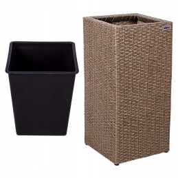 Stylist flowerpot stand polyrattan cream 64 x 30 cm