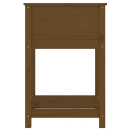 Honey brown planter with shelf, 54x54x81 cm, solid pine wood