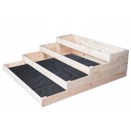4-stāvu sakņu dārzs, koka kaste, herbārijs, 120x120, ceļvedis