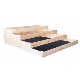 4-stāvu sakņu dārzs, koka kaste, herbārijs, 120x120, ceļvedis