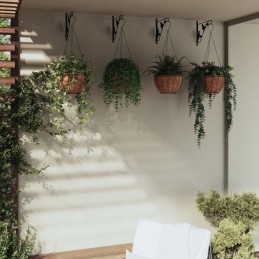 Wall hook for flower pot, flower pot hanger, 4 pcs., ø40 cm, coconut