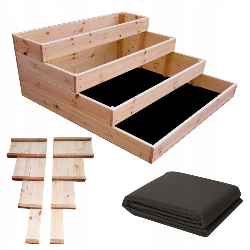 4-storey vegetable garden herb garden cold frame with folded sides 120x120x40