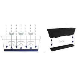 Set of 6 x balcony box lobelia 40x17 h16 + balcony handle - anthracite
