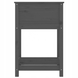 Planter with shelf, gray, 54x54x81 cm, solid pine wood