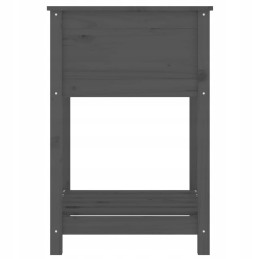 Planter with shelf, gray, 54x54x81 cm, solid pine wood