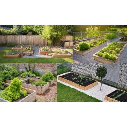 Fired wooden vegetable garden herbarium 120 x 120