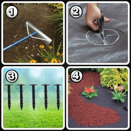 Agrotkanina agrotekstilė 1,6x50m nuo piktžolių juoda 70g UV 3% 50x inkarai