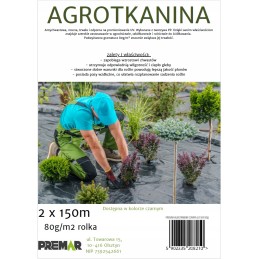 Agrotkanina kilimėlis nuo piktžolių UV storio juodas 2x150m 80g/m2