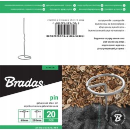 Cinkuoto metalo kaištis 'g'ø6 cm/20cm 10 vnt