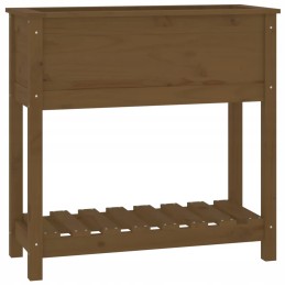 Puķupods ar plauktu, medus brūns, 82,5x34,5x81 cm, priedes koks