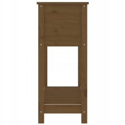 Flowerpot with shelf, honey brown, 82.5x34.5x81 cm, pine wood
