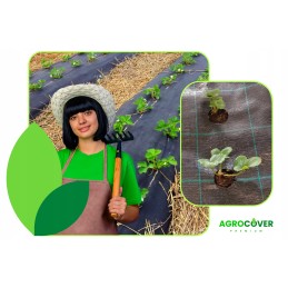 Agrotekstilė, skylutės braškėms ir agurkams, 1,1 x 50 m