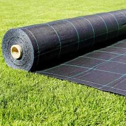 Juoda agrotekstilė nuo piktžolių, tvirta, lenkiška, 80 cm x 1 metras, 100 g/m² smeigtukai