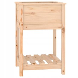 Vidaxl puķu pods ar plauktu, 54x54x81 cm, priedes masīvkoks